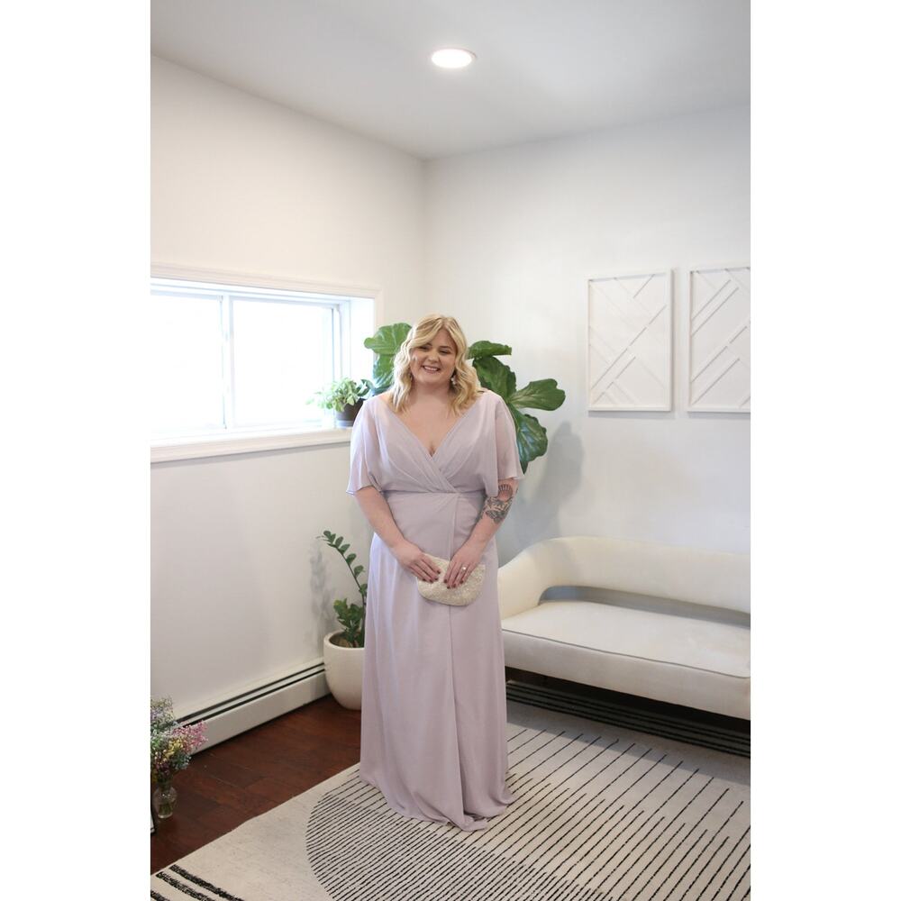 Christine Wu Celebration lilac chiffon size 14